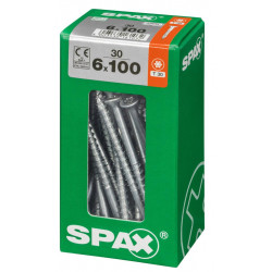 Lot de 30 vis acier tête fraisée torx SPAX, Diam.6 mm x L.100 mm - SPAX