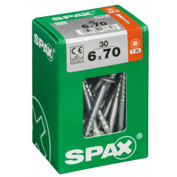Lot de 30 vis acier tête fraisée torx SPAX, Diam.6 mm x L.70 mm de marque SPAX, référence: B6215000