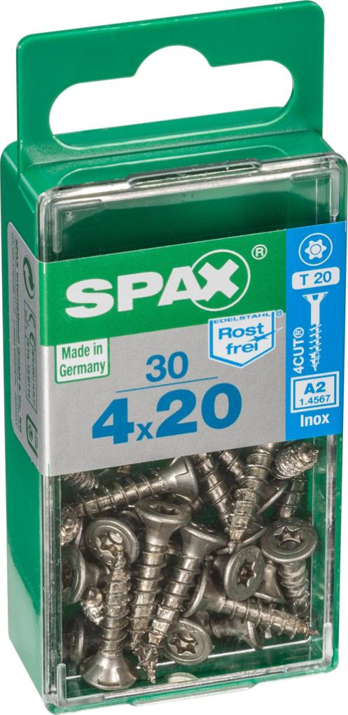 Lot de 30 vis inox tête fraisée torx SPAX Diam.4 mm x .20 mm - vue 2