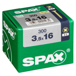 Lot de 300 vis acier tête fraisée pozidriv SPAX, Diam.3.5 mm x L.16 mm - SPAX