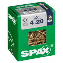 Lot de 300 vis acier tête fraisée pozidriv SPAX, Diam.4 mm x L.20 mm de marque SPAX, référence: B6215600