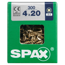 Lot de 300 vis acier tête fraisée pozidriv SPAX, Diam.4 mm x L.20 mm - SPAX