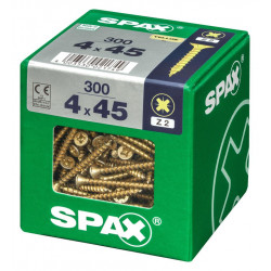 Lot de 300 vis acier tête fraisée pozidriv SPAX, Diam.4 mm x L.45 mm - SPAX