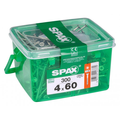 Lot de 300 vis acier tête fraisée SPAX, Diam.4 mm x L.60 mm - SPAX