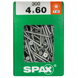 Lot de 300 vis acier tête fraisée torx SPAX, Diam.4 mm x L.60 mm - SPAX