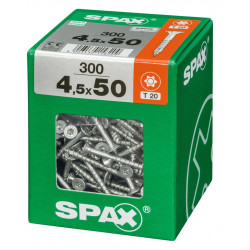 Lot de 300 vis acier tête fraisée torx SPAX, Diam.4.5 mm x L.50 mm - SPAX