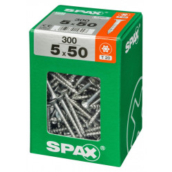 Lot de 300 vis acier tête fraisée torx SPAX, Diam.5 mm x L.50 mm - SPAX