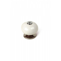 Lot de 4 boutons de meuble Boule blanc porcelaine H.38 x l.40 x P.40 mm - REI