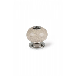 Lot de 4 boutons de meuble Boule porcelaine craquelé H.38 x l.40 x P.40 mm - REI