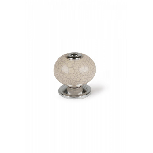 Lot de 4 boutons de meuble Boule porcelaine craquelé H.38 x l.40 x P.40 mm - REI