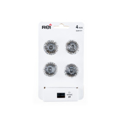 Lot de 4 boutons de meuble Diamant abs chromé H.29 x l.28 x P.28 mm - REI