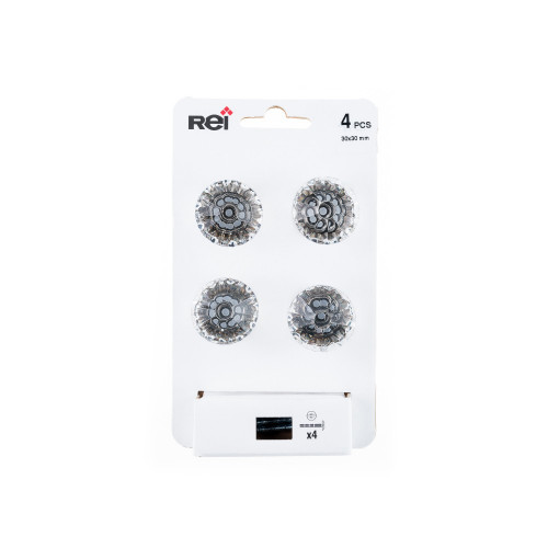 Lot de 4 boutons de meuble Diamant abs chromé H.29 x l.28 x P.28 mm - REI