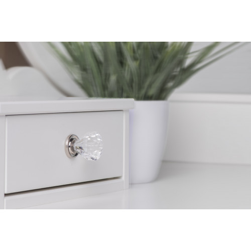Lot de 4 boutons de meuble Diamant abs chromé H.29 x l.28 x P.28 mm - REI