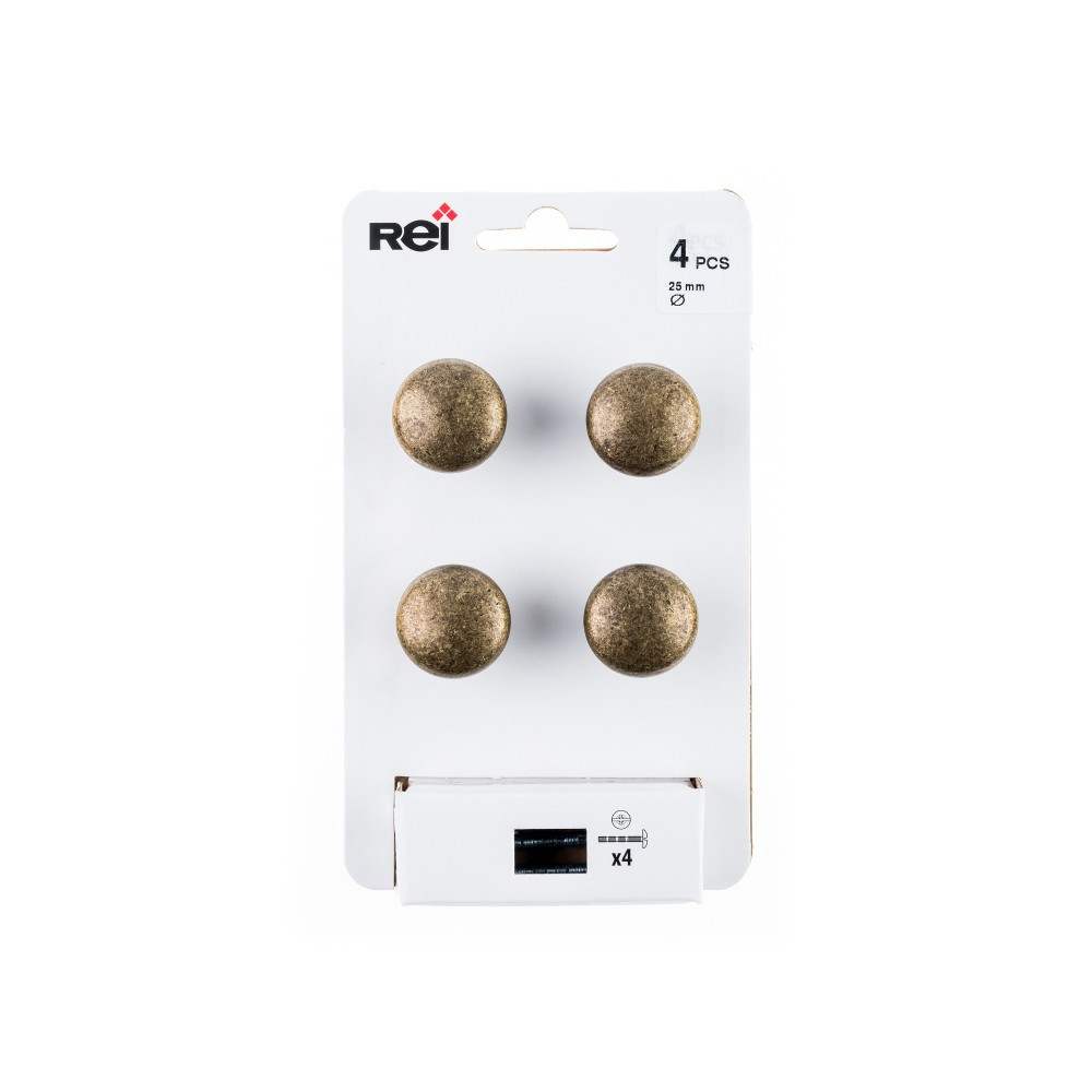 Boutons de meuble Antik Zamak H.25mm Laitonné Lot de 4 - vue 2