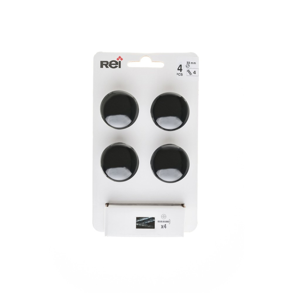 Lot de 4 boutons de meuble Rond zamak peint H.27 x l.33 x P.33 mm