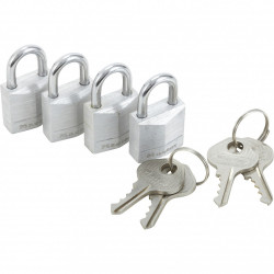 Lot de 4 cadenas à clé MASTER LOCK aluminium, l.20 mm - MASTER LOCK