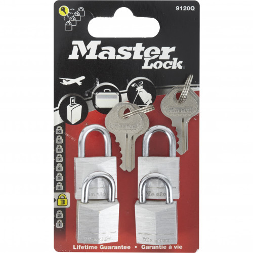 Lot de 4 cadenas à clé MASTER LOCK aluminium, l.20 mm - MASTER LOCK