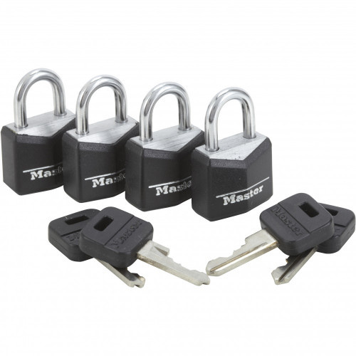 Lot de 4 cadenas à clé MASTER LOCK aluminium, l.20 mm - MASTER LOCK