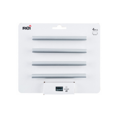 Lot de 4 poignées de meuble entraxe 96 mm aluminium anodisé - REI