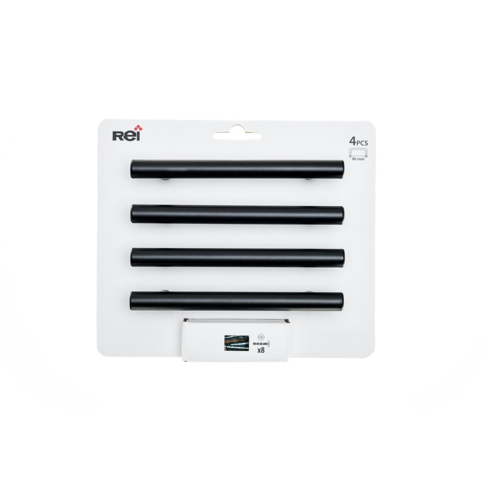 Lot de 4 poignées de meuble entraxe 96 mm inox brut