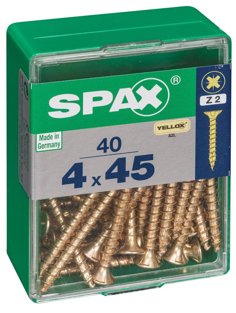 Vis à bois Spax torx pz jaune 4x45 mm 40 pièces - vue 2
