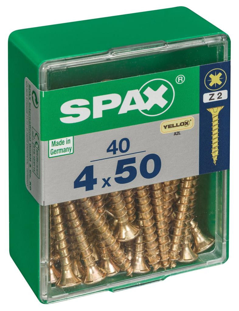 Vis à bois Spax torx pz jaune 4x50 mm 40 pièces - vue 2