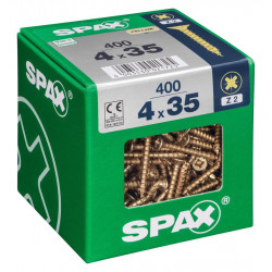 Lot de 400 vis acier tête fraisée pozidriv SPAX, Diam.4 mm x L.35 mm de marque SPAX, référence: B6223900