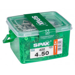 Lot de 400 vis acier tête fraisée torx SPAX, Diam.4 mm x L.50 mm - SPAX