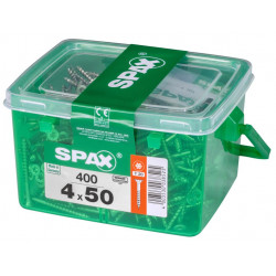 Lot de 400 vis acier tête fraisée torx SPAX, Diam.4 mm x L.50 mm - SPAX