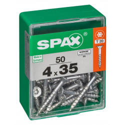 Lot de 50 vis acier tête autofraisée plate SPAX, Diam.4 mm x L.35 mm de marque SPAX, référence: B6224900
