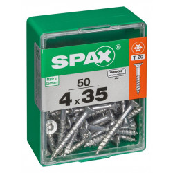 Lot de 50 vis acier tête autofraisée plate SPAX, Diam.4 mm x L.35 mm - SPAX