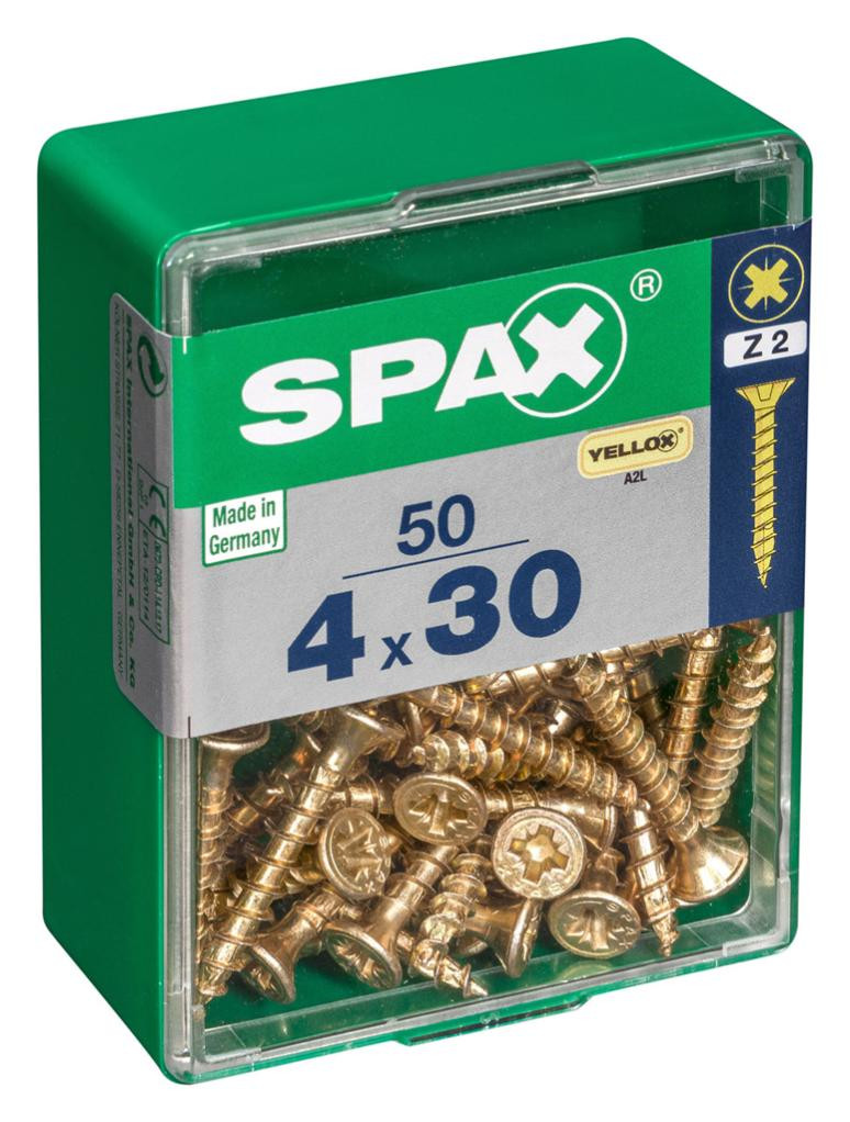 Vis à bois Spax torx pz jaune 4x30 mm 50 pièces - vue 2