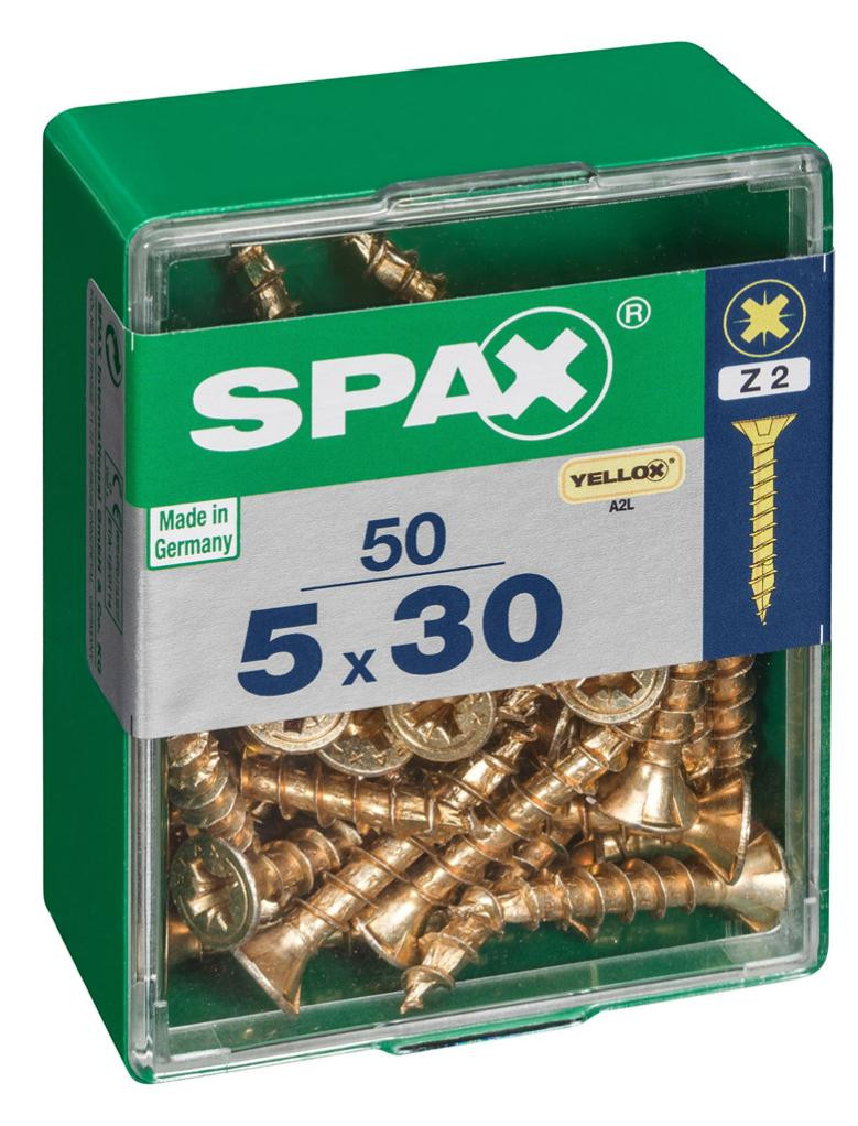 Vis à bois Spax torx pz jaune 5x30 mm 50 pièces - vue 2