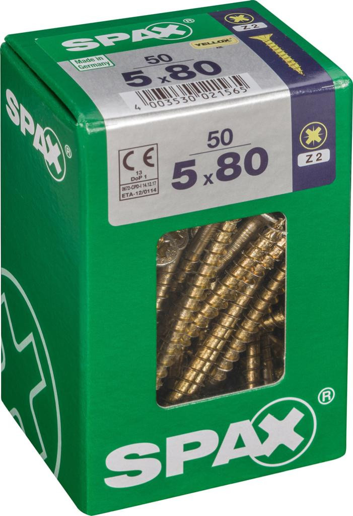 Vis SPAX Tête fraisée Acier Diam. 5 mm Long. 80 mm Lot de - vue 2