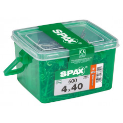 Lot de 500 vis acier tête fraisée torx SPAX, Diam.4 mm x L.40 mm - SPAX