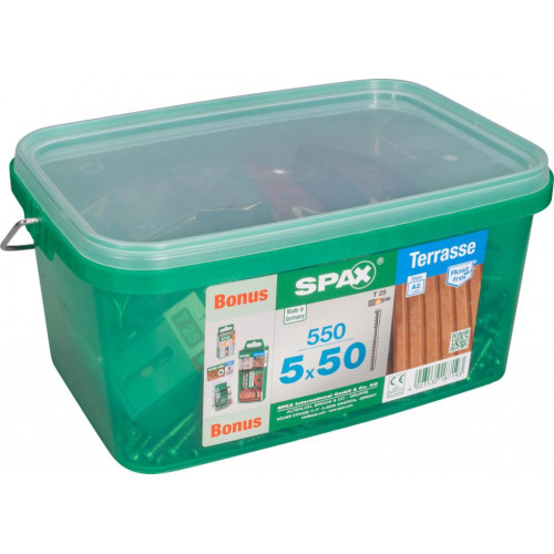 Lot de 550 vis terrasse inox tête cylindrique étoile SPAX, Diam.5 mm x L.50 mm - SPAX