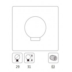 Lot de 6 boutons de meuble Boule blanc abs H.31 x P.28 mm - REI