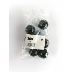 Lot de 6 boutons de meuble Boule noir abs H.29 x l.28 x P.28 mm de marque REI, référence: B6227800