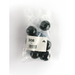 Lot de 6 boutons de meuble Boule noir abs H.29 x l.28 x P.28 mm - REI