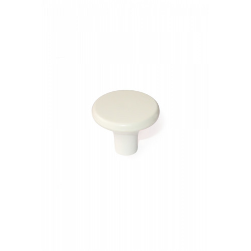 Lot de 6 boutons de meuble Rond blanc plastique H.27 x l.33 x P.33 mm - REI