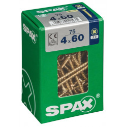 Lot de 75 vis acier tête fraisée pozidriv SPAX, Diam.4 mm x L.60 mm de marque SPAX, référence: B6230000