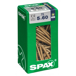 Lot de 75 vis acier tête fraisée pozidriv SPAX, Diam.5 mm x L.60 mm de marque SPAX, référence: B6230500