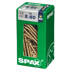 Lot de 75 vis acier tête fraisée pozidriv SPAX, Diam.5 mm x L.60 mm - SPAX