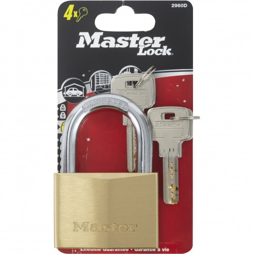 Master Lock 2960EURD Cadenas à Clé Extra Fin en Laiton, Doré, 8,8 x 6 x 2,1 cm - MASTER LOCK