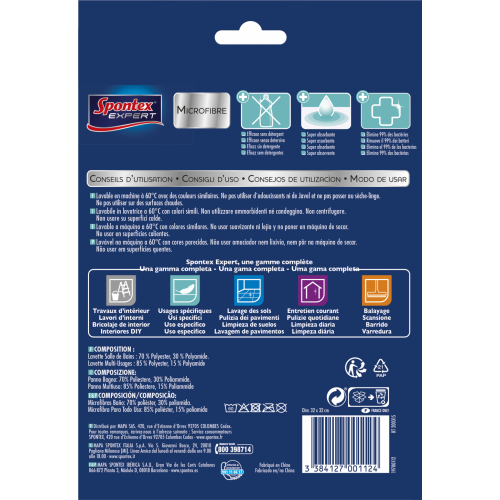 Microfibre nettoyage quotidien SPONTEX EXPERT Salle de bain - SPONTEX EXPERT