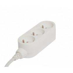 Multiprise filaire compact, 3 prises blanc CHACON de marque CHACON, référence: B6232400