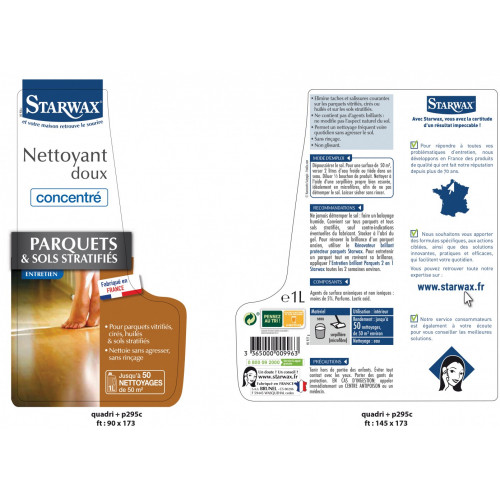 Nettoyant concentré doux surfaces spécifiques STARWAX 1 l - Starwax