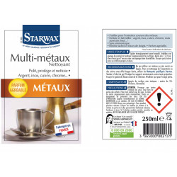 Nettoyant multimétal STARWAX, incolore, 250ml liquide, 250 ml - Starwax