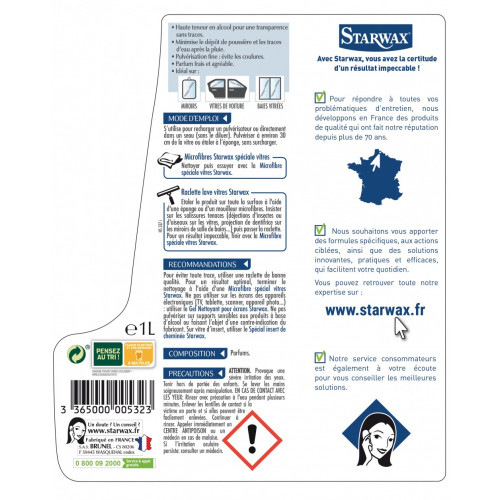 Nettoyant vitre anti-traces STARWAX 1 l - Starwax