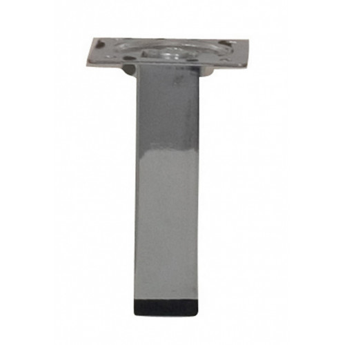 Pied de meuble carré fixe acier chromé gris, 10 cm - HETTICH